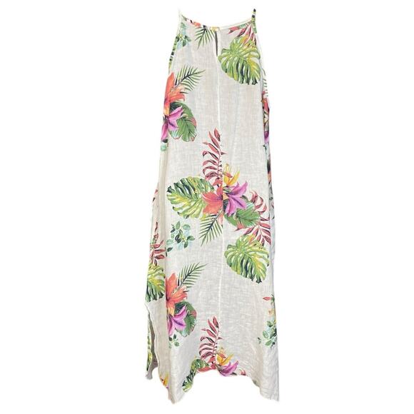 Lungo L'arno Italy Floral Linen Long Beach Dress Small - Picture 2 of 6